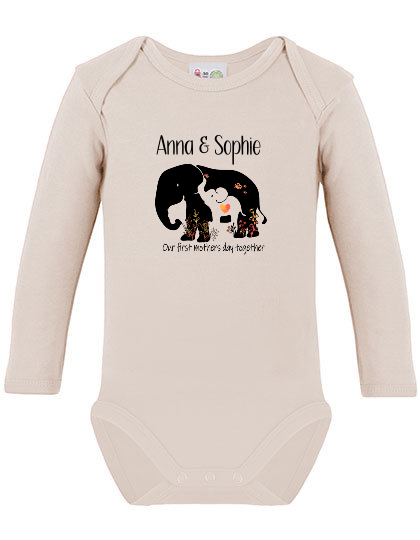 Babybody Lang- und Kurzarm „Our First Mother’s Day“ - Personalisiert